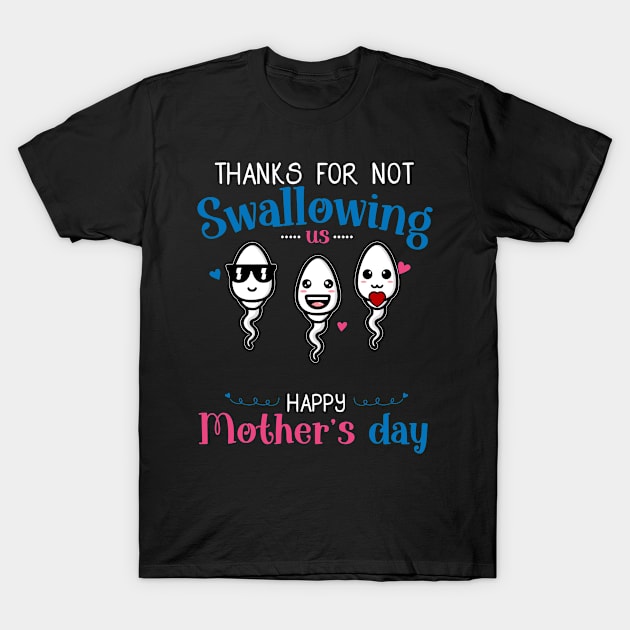 Mom Thanks For Not Swallowing Us for Happy Mothers Day T-Shirt by shattorickey.fashion